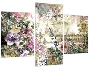 Obraz - Dizajnové kvety (90x60 cm)