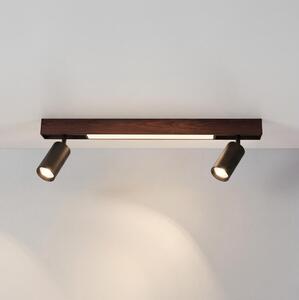 BRILAGI - LED Bodové svietidlo SELE 2xGU10/30W/230V + LED/15W čierna/dekor dubu