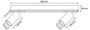 BRILAGI - LED Bodové svietidlo SELE 2xGU10/30W/230V + LED/15W čierna/dekor dubu
