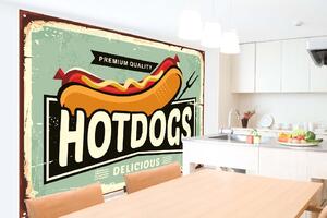 Samolepiaca vliesová fototapeta Ceduľa - Hot dog 375 x 250 cm