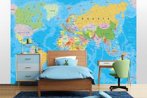 Samolepiaca vliesová fototapeta Mapa sveta na glóbuse 375 x 250 cm
