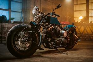 DIMEX | Vliesové fototapety na stenu Bobber motocykel MS-5-2802 | 375 x 250 cm | čierna, žltá, šedá