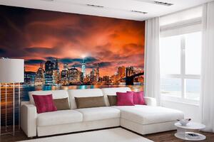 Samolepiaca vliesová fototapeta NYC pr západ slnka 375 x 250 cm