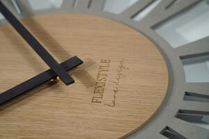 Dekorstudio Moderné drevené hodiny EKO Loft Adulto sivé 50cm
