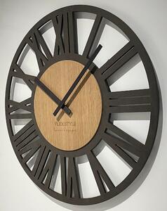 Dekorstudio Moderné drevené hodiny EKO Loft Adulto antracit 50cm