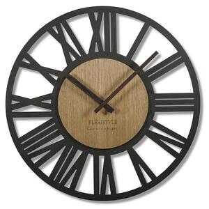 Moderné drevené hodiny EKO Loft Adulto čierne 50cm