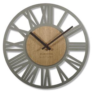 Dekorstudio Moderné drevené hodiny EKO Loft Adulto sivé 50cm