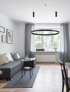 Moderný luster Motif 120 čierne CCT s diaľkovým ovládaním – Čierna