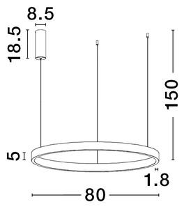 LED luster Elowen 80 biele – Biela