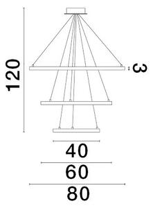 LED luster Empatia 180 zlaté – Zlatá