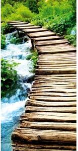 DIMEX | Samolepiaca fototapeta na podlahu FL-85-002 | 85 x 170 cm | Drevená lávka