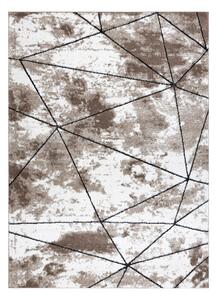 Moderný koberec COZY Polygons, geometrický , trojuholníky - Štrukturálny, dve vrstvy rúna, hnedá