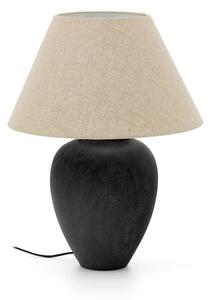 Čierno-béžová stolová lampa s textilným tienidlom (výška 60 cm) Mercadal – Kave Home