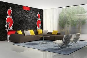 Samolepiaca vliesová fototapeta Dve červené stoličky 375 x 250 cm