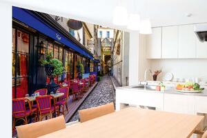 Samolepiaca vliesová fototapeta Café v Paríži 375 x 250 cm