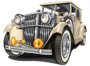 DIMEX | Vliesové fototapety na stenu Retro béžové auto MS-5-2194 | 375 x 250 cm | biela, béžová, metalická