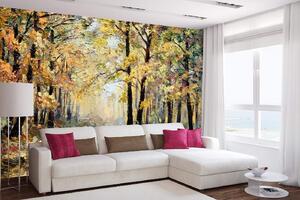 Samolepiaca vliesová fototapeta Maľba - Jeseň 375 x 250 cm