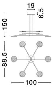 Rustikálny luster Scope 6 čierne – Čierna