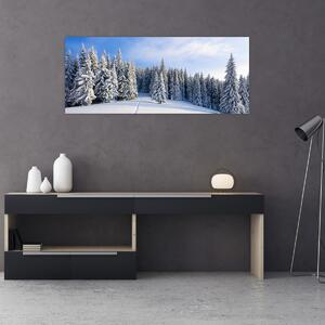 Obraz - Zima v lesoch (120x50 cm)