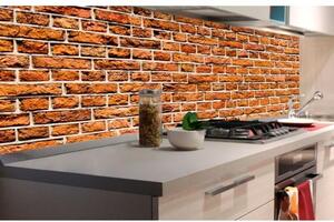 DIMEX | Fototapeta do kuchyne Stará tehla KI-180-087 | 180 x 60 cm | oranžová, hnedá