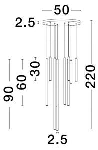 Moderný luster Trimle 50 čierne – Čierna (9287945)