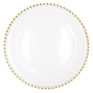 Dekoratívny tanier GOLDEN BALLS so zlatým okrajom s guličkami 807546
