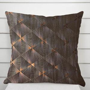 Biante Zamatová obliečka na vankúš Isabela IBL-012 Rose Gold trojuholníky na hnedom 30 x 50 cm