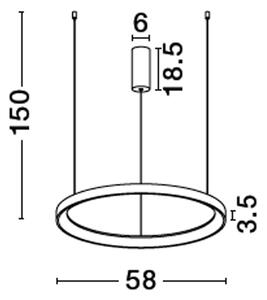 Moderný LED luster Pertino 58 2700K čierne – Čierna
