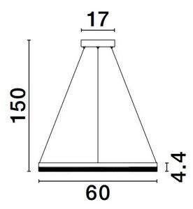 LED luster Adria 60 zlaté – Zlatá