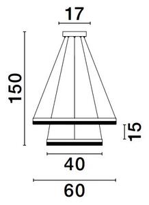 LED luster Adria 2 zlaté – Zlatá