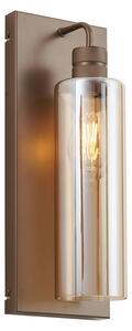 Hotelová elegantná nástenná lampa tmavý bronz s jantárovým sklom - Stavelot