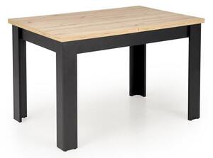 Halmar BAGIO stôl jedálenský, 120-160x80, doska lamin dub artisan/čierna