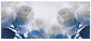 Obraz - Biele ruže (120x50 cm)