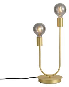 Stolná lampa Art Deco mosadz 2-svetlá - Tuning