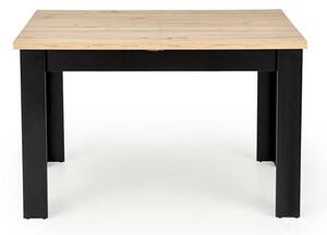 Halmar BAGIO stôl jedálenský, 120-160x80, doska lamin dub artisan/čierna