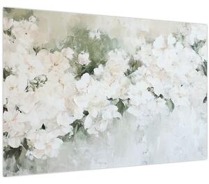 Obraz - Abstrakcia bielych kvetov (90x60 cm)