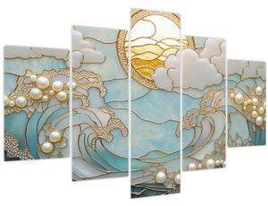 Obraz - 3D perly v oceáne (150x105 cm)
