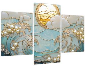 Obraz - 3D perly v oceáne (90x60 cm)