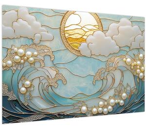 Obraz - 3D perly v oceáne (90x60 cm)