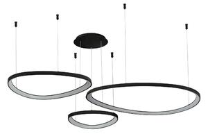 Moderny LED luster Amanda 42+62+82 CCT čierna