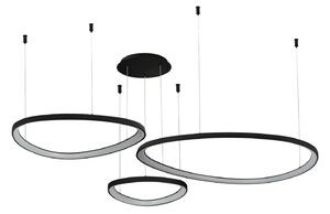 Moderny LED luster Amanda 42+62+82 CCT čierna