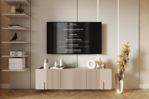 Závesný TV stolík Malmi 150 cm - kašmírová / zlatá