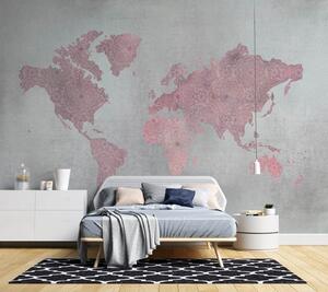 Fototapeta Ružová mapa kontinentov - Andrea Haase Materiál: Vliesová, Rozmery: 200 x 140 cm
