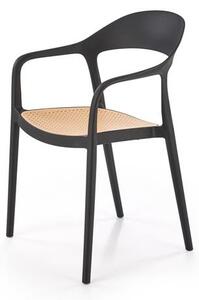 Halmar K530 stolička, PVC, čierna/ prírodná