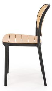 Halmar K529 stolička, PVC, čierna/ prírodná