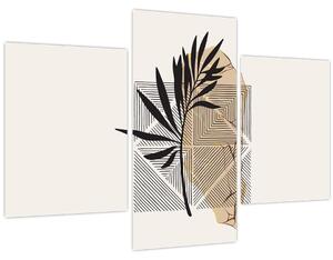 Obraz - Abstrakcia s tropickými listami N⁰1 (90x60 cm)