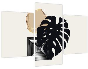 Obraz - Abstrakcia s tropickými listami N⁰2 (90x60 cm)