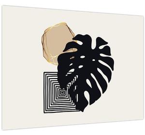 Obraz - Abstrakcia s tropickými listami N⁰2 (70x50 cm)