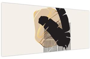 Obraz - Abstrakcia s tropickými listami N⁰4 (120x50 cm)