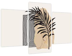 Obraz - Abstrakcia s tropickými listami N⁰3 (90x60 cm)